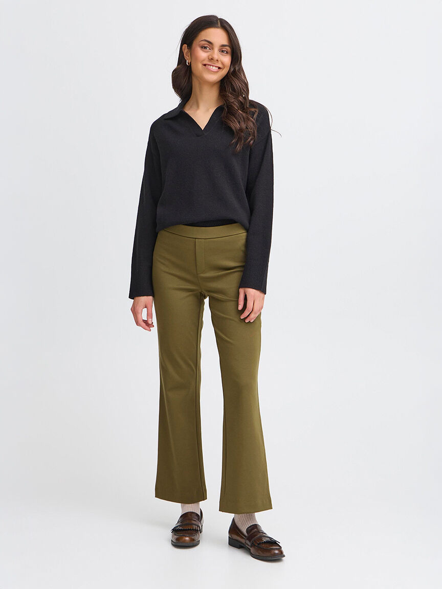 Pull-On Straight Leg Trousers