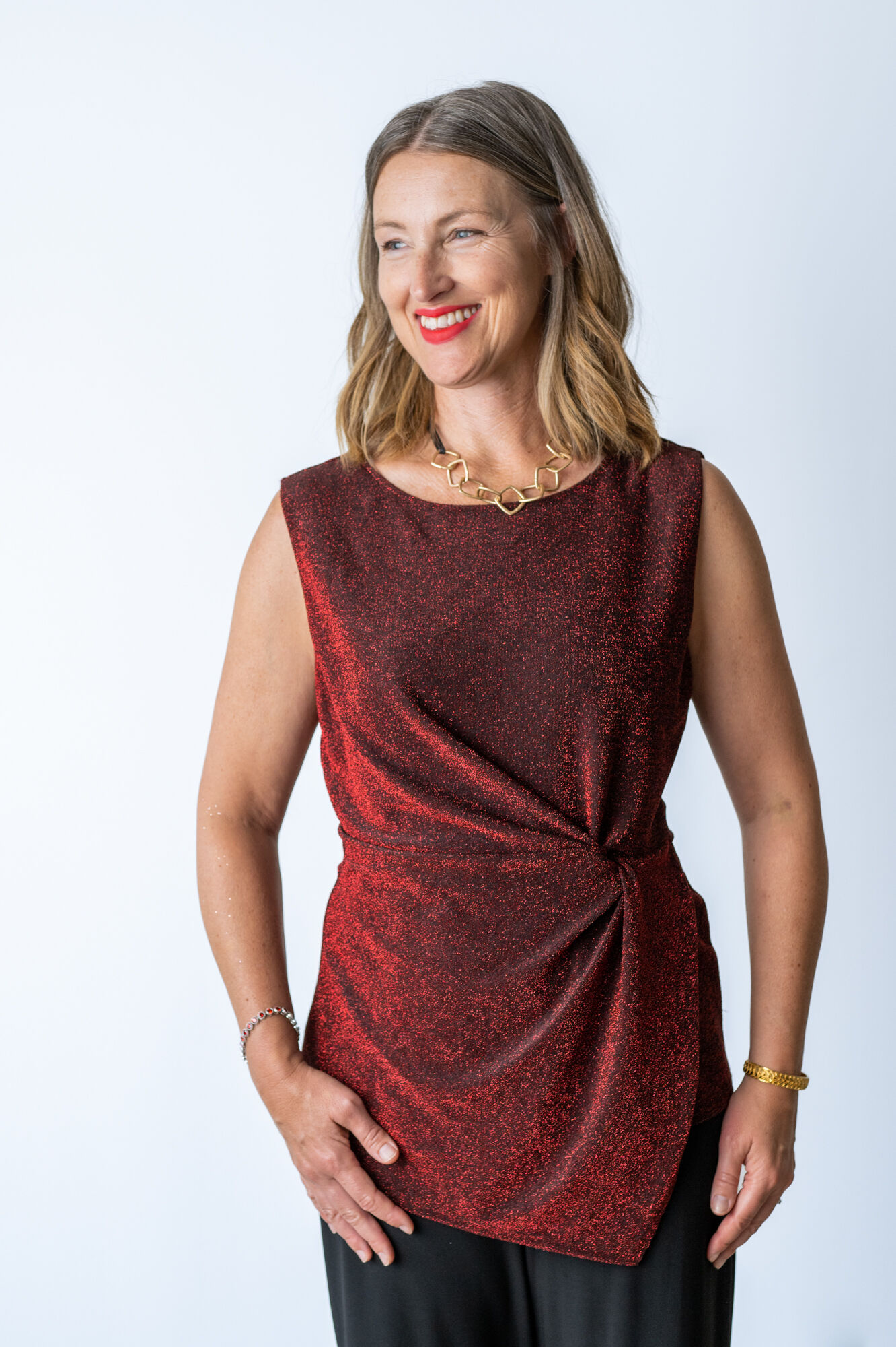 Sparkly Red Glittery Top Image 1