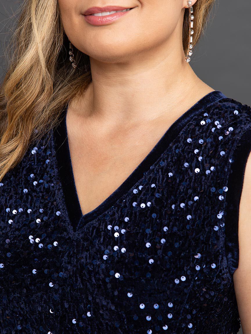 Sleeveless Sequined Midi Dress Image 4