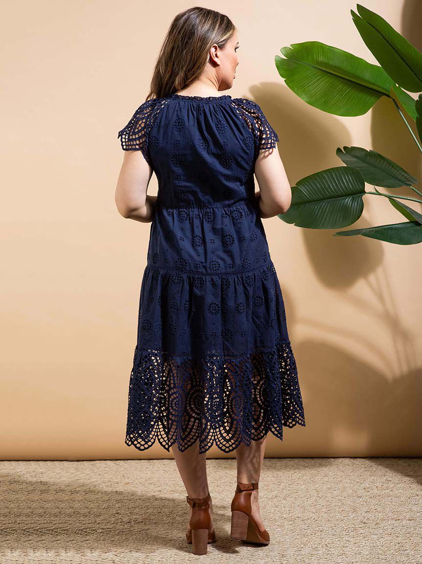 Cotton Eyelet Dress w/ Tassels Image 3