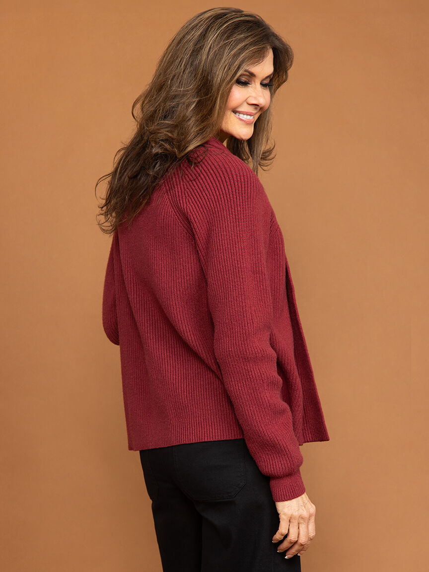 Long Sleeve Open Front Knit Cardigan Image 4