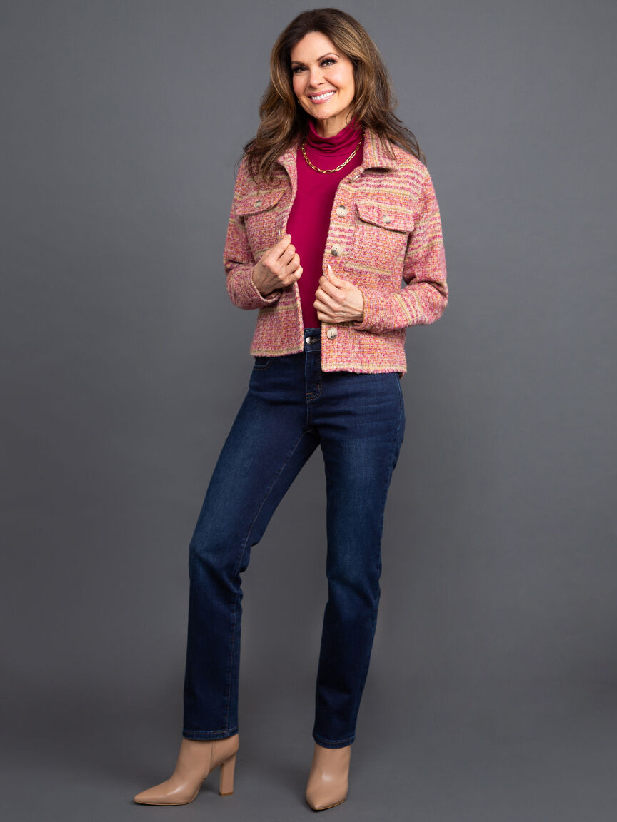 Cropped Double Pocket Shacket Image 6