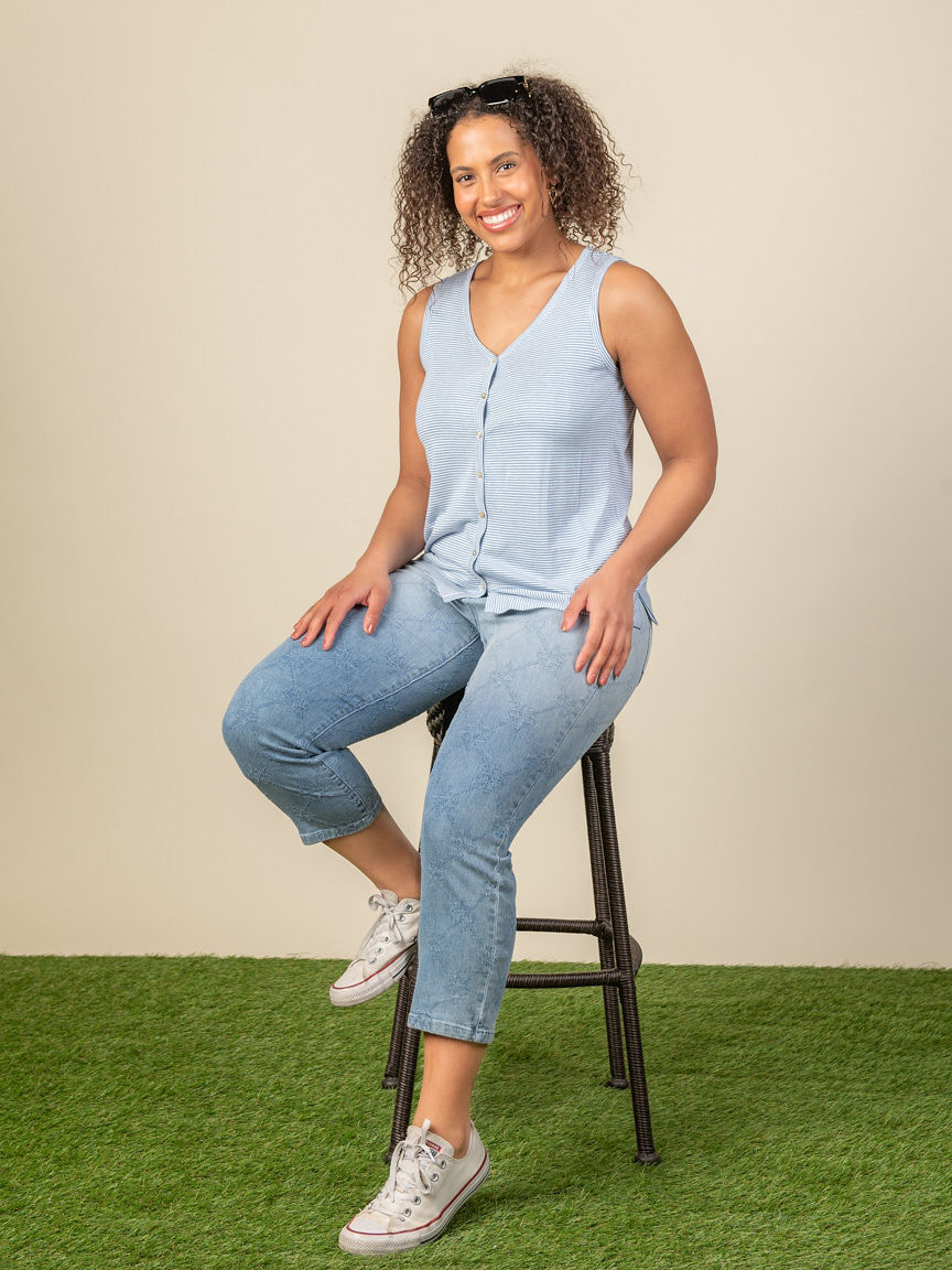 Audrey Mid Rise Straight Crop Jean Image 5