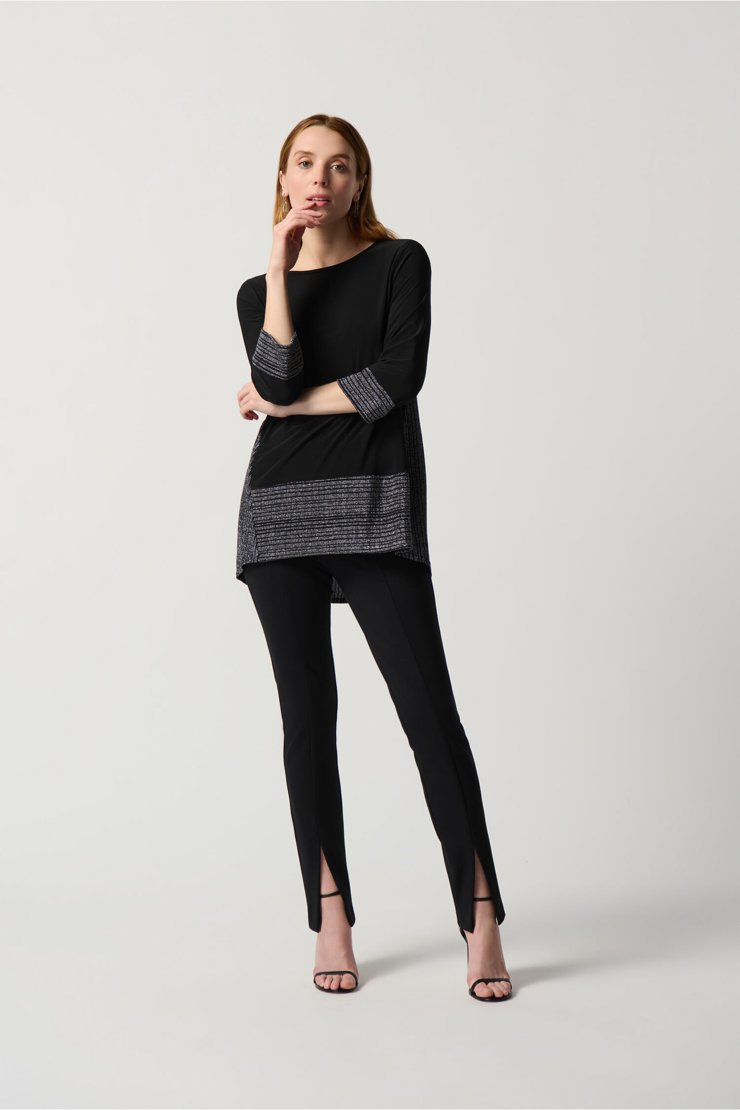 Lurex Stripe Silky Knit Tunic Image 1
