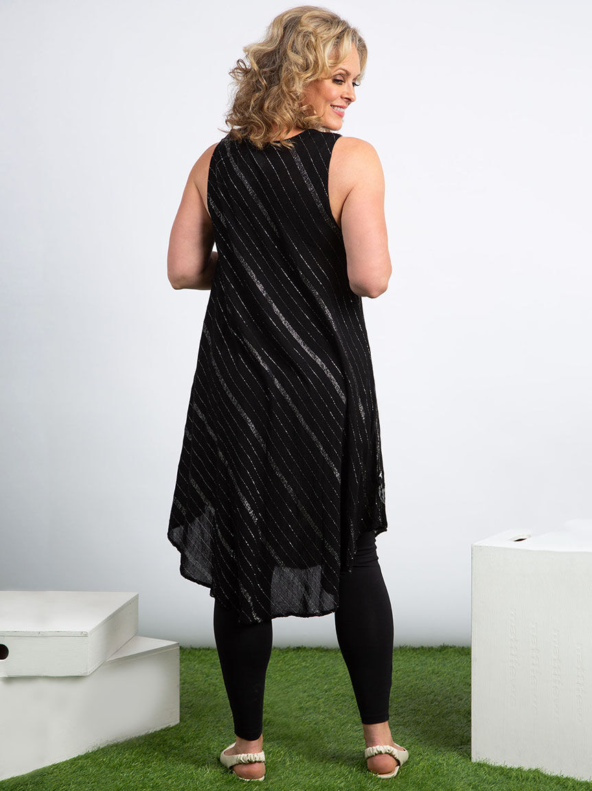 Sleeveless Umbrella Dress w/ Lurex Thread Image 3