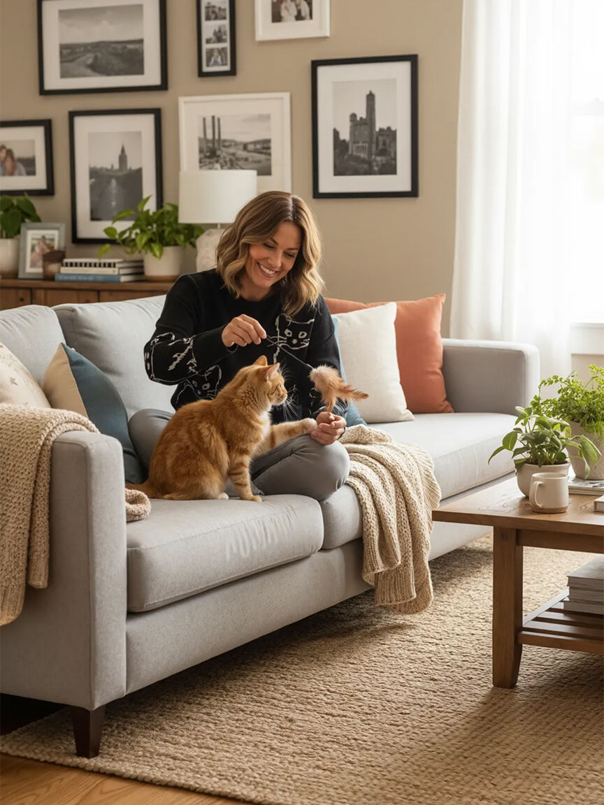 Long Sleeve Crew Neck Cat Sweater