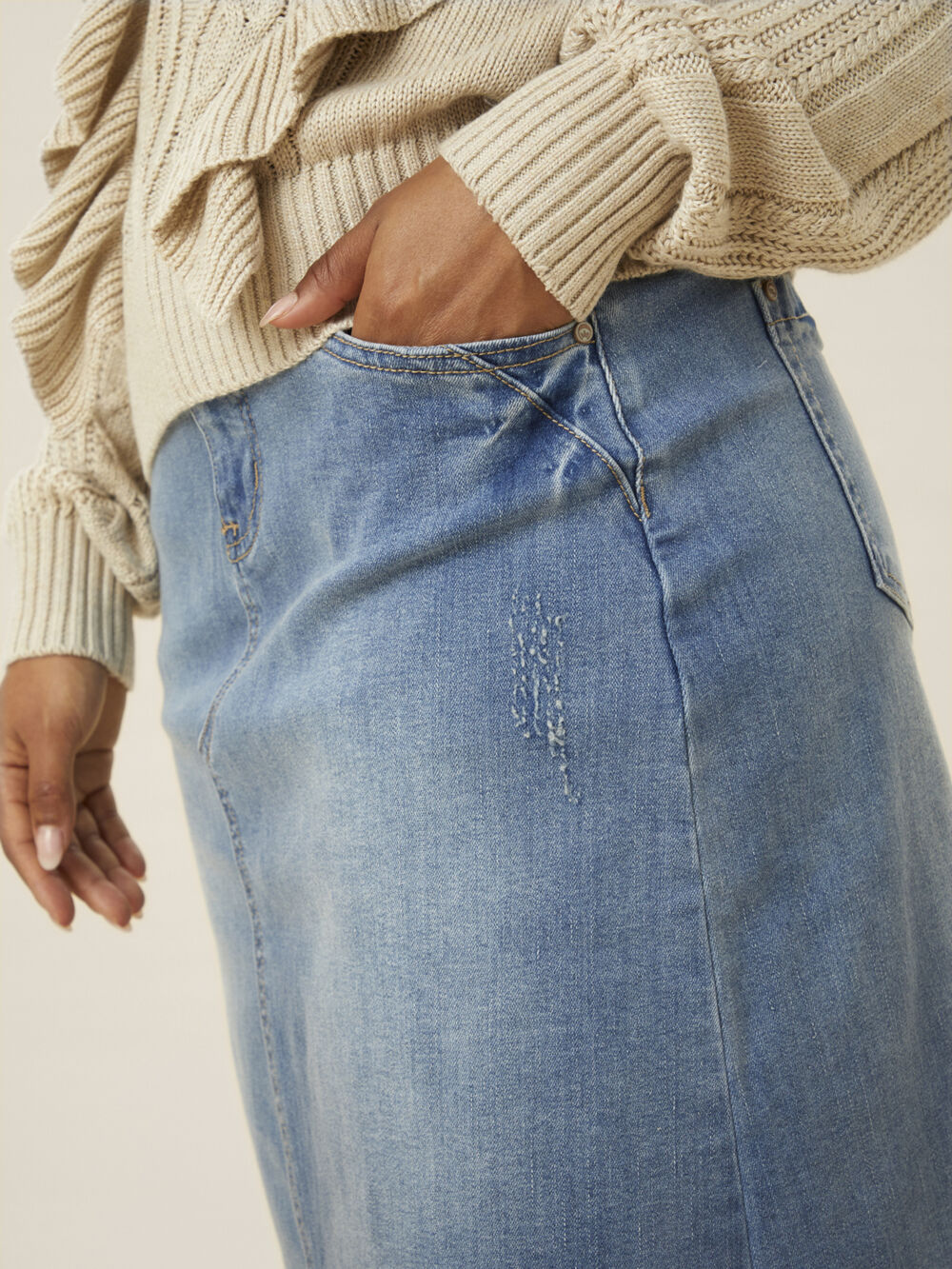 Denim Skirt Image 4