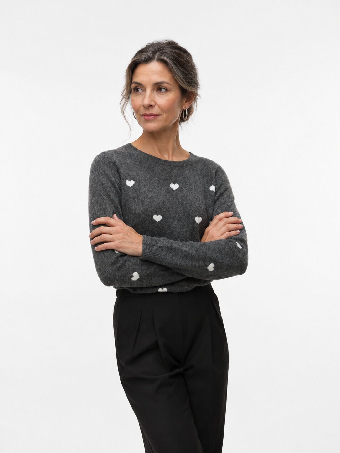 Lightweight Heart Print Sweater