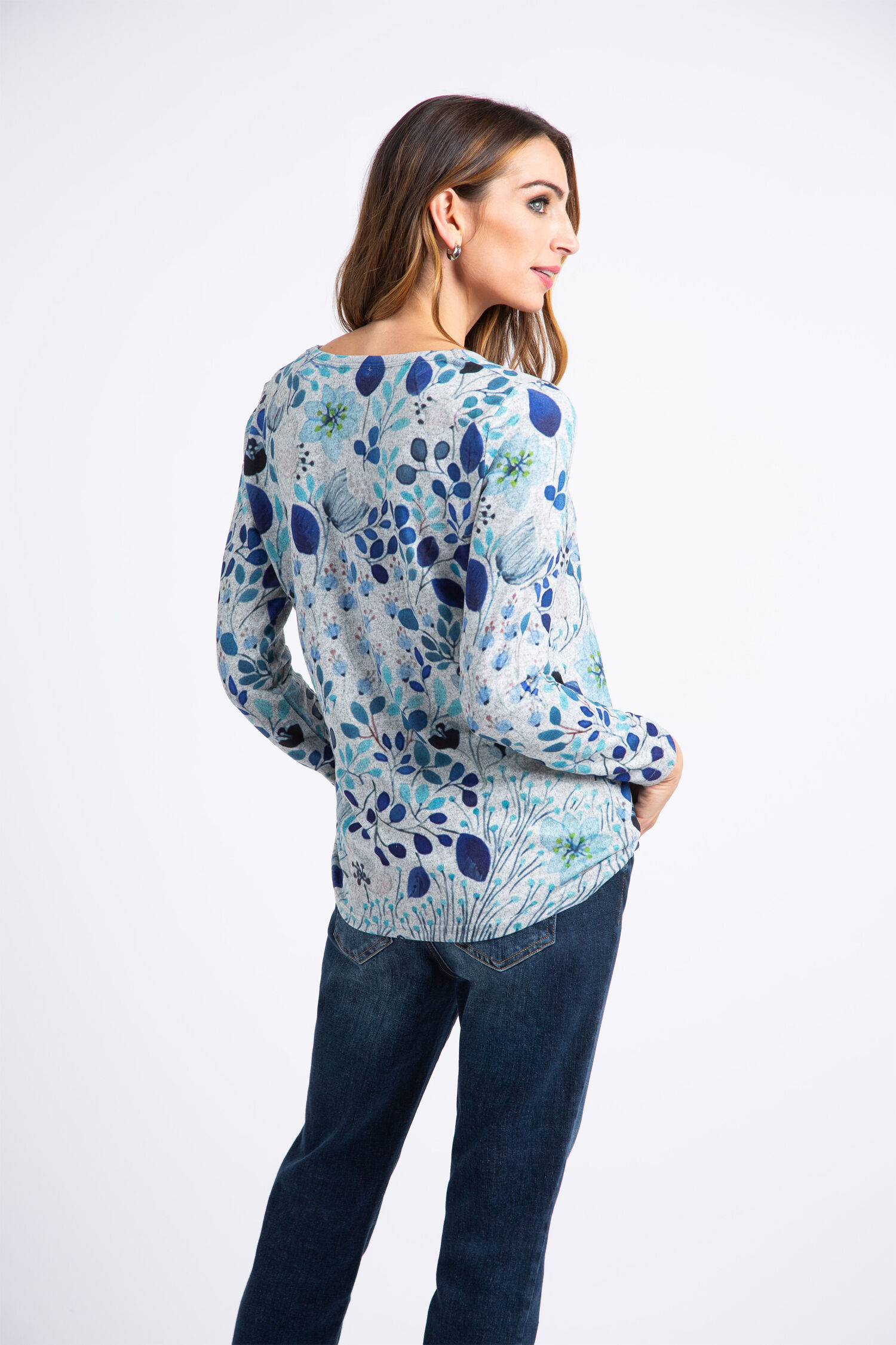 Long Sleeve Floral Jersey-Knit Top  Image 3