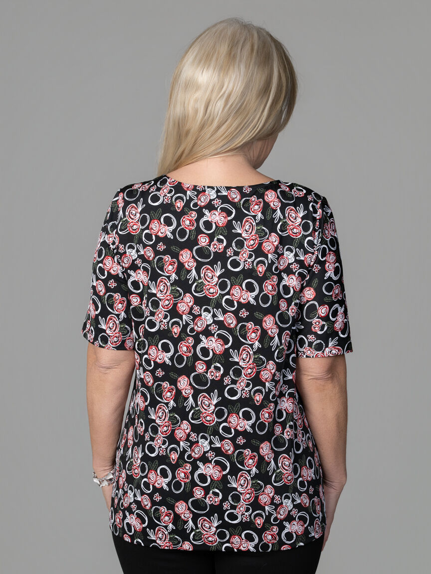Short Sleeve Top With Keyhole