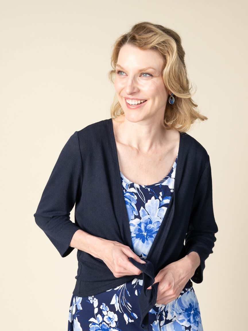 3/4 Sleeve Cardigan 3-Way Wear Image 5