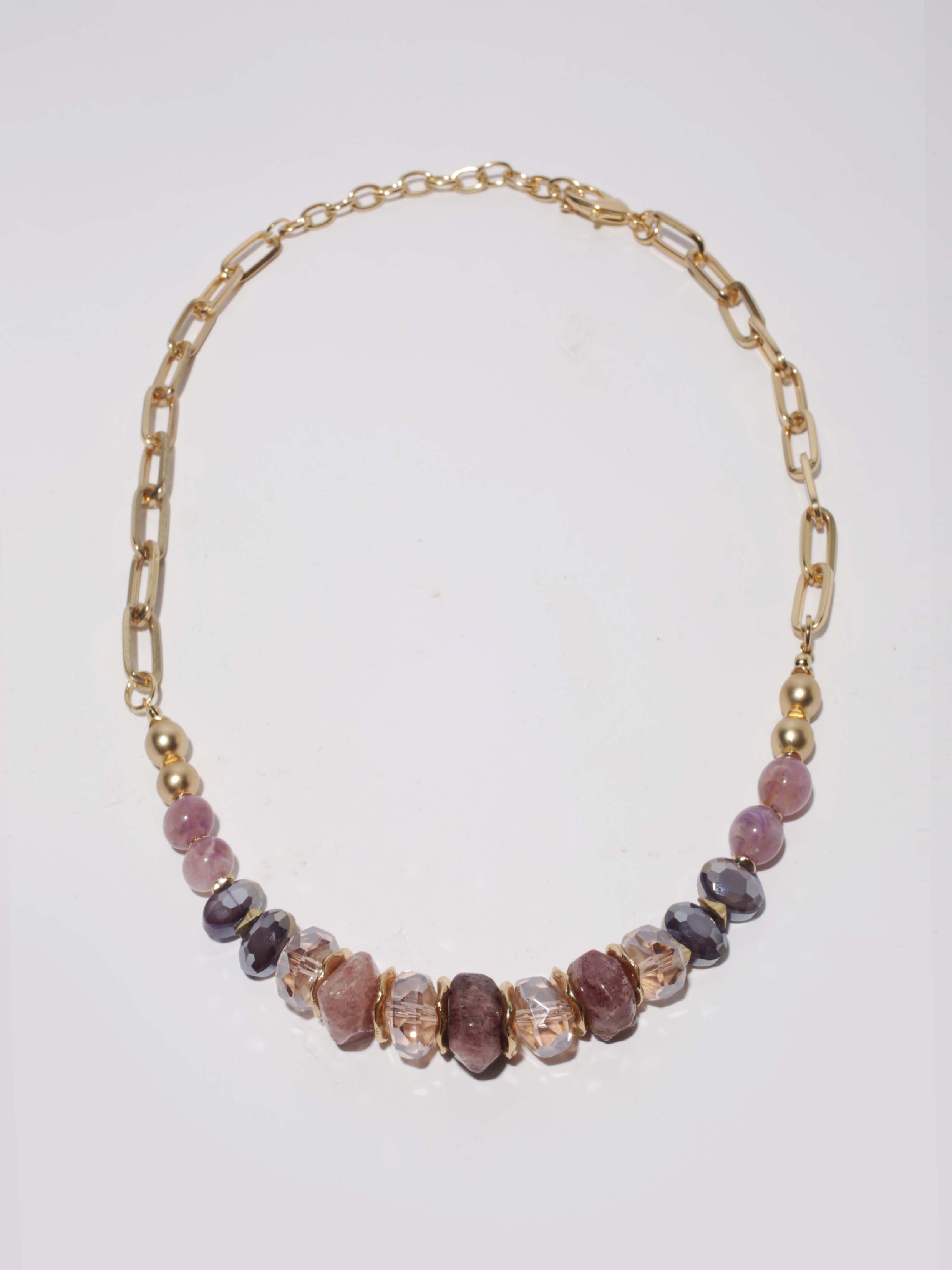 Amethyst Stones & Beads Necklace Set Image 2