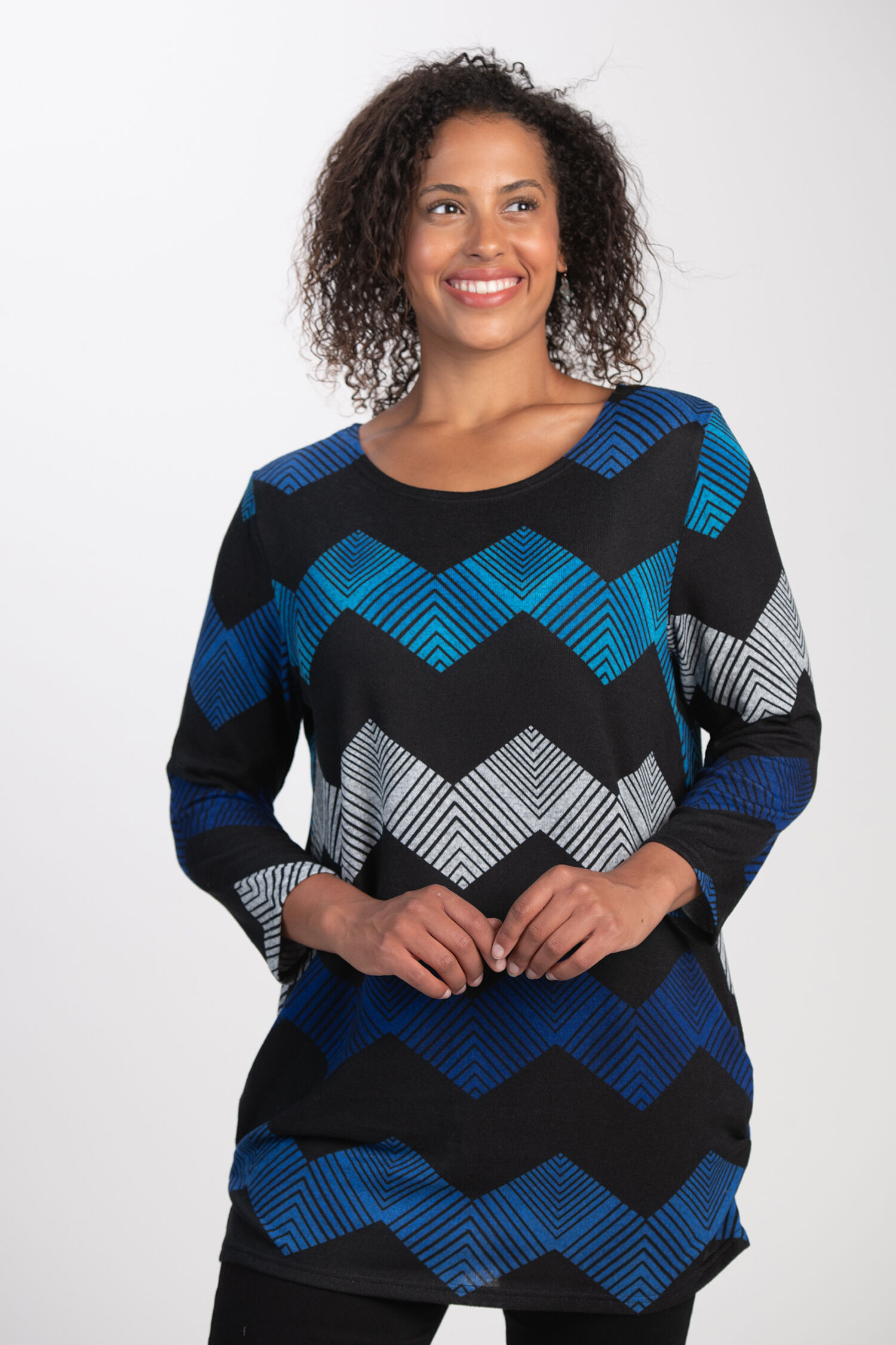 Long Sleeve Chevron Top  Image 1