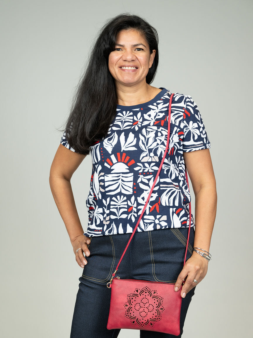 Short Sleeve All Over Print Crewneck Top Image 4