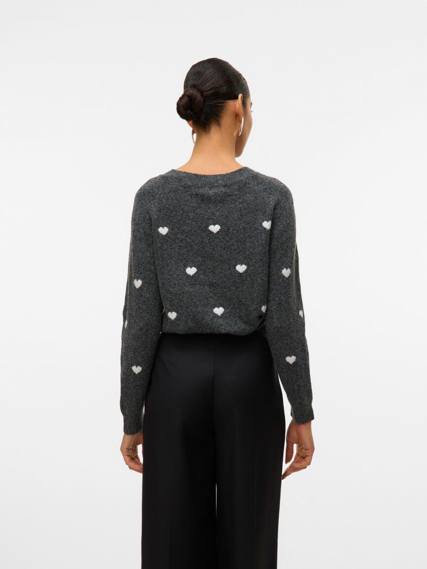 Lightweight Heart Print Sweater