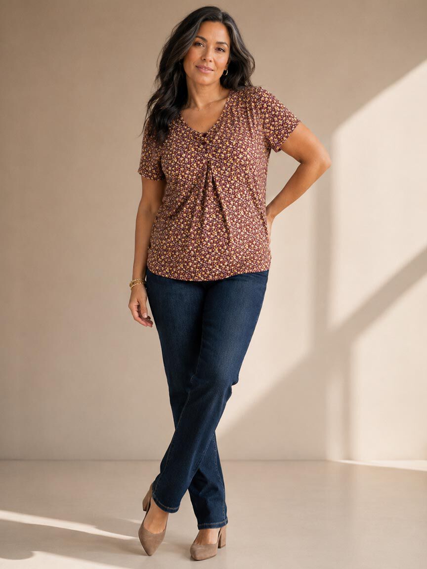 Soft V-Neck Floral Top
