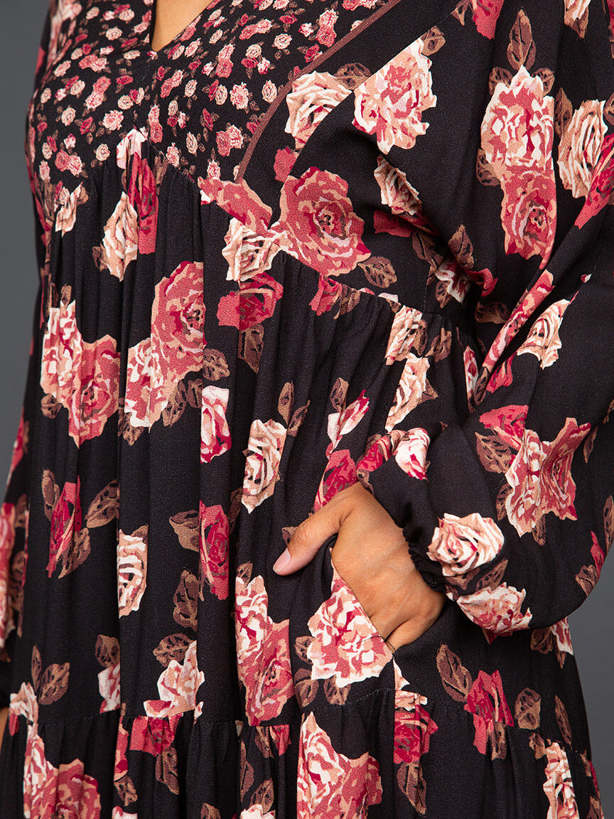 Long Dolman Sleeve Dress With V-Neck Image 6