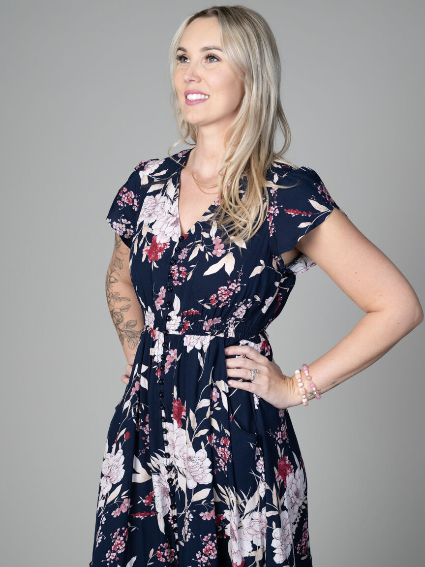 Short Sleeve Midi Dress