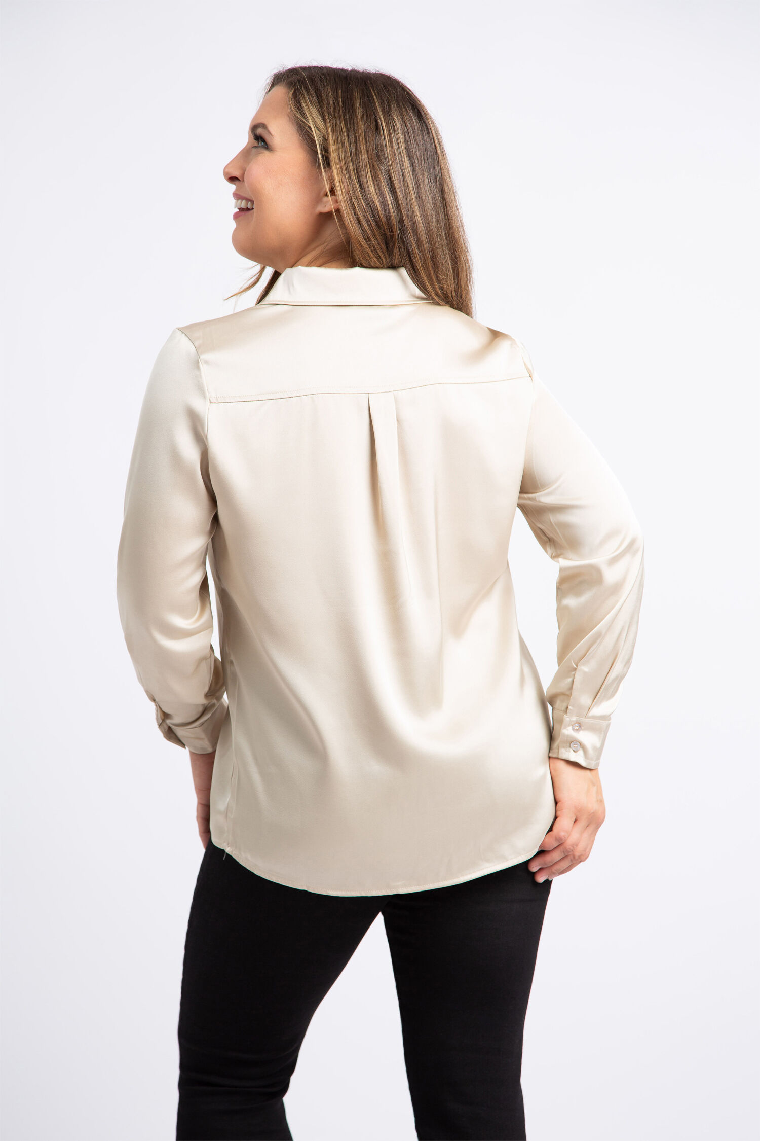 Collared Button-Up Blouse  Image 3