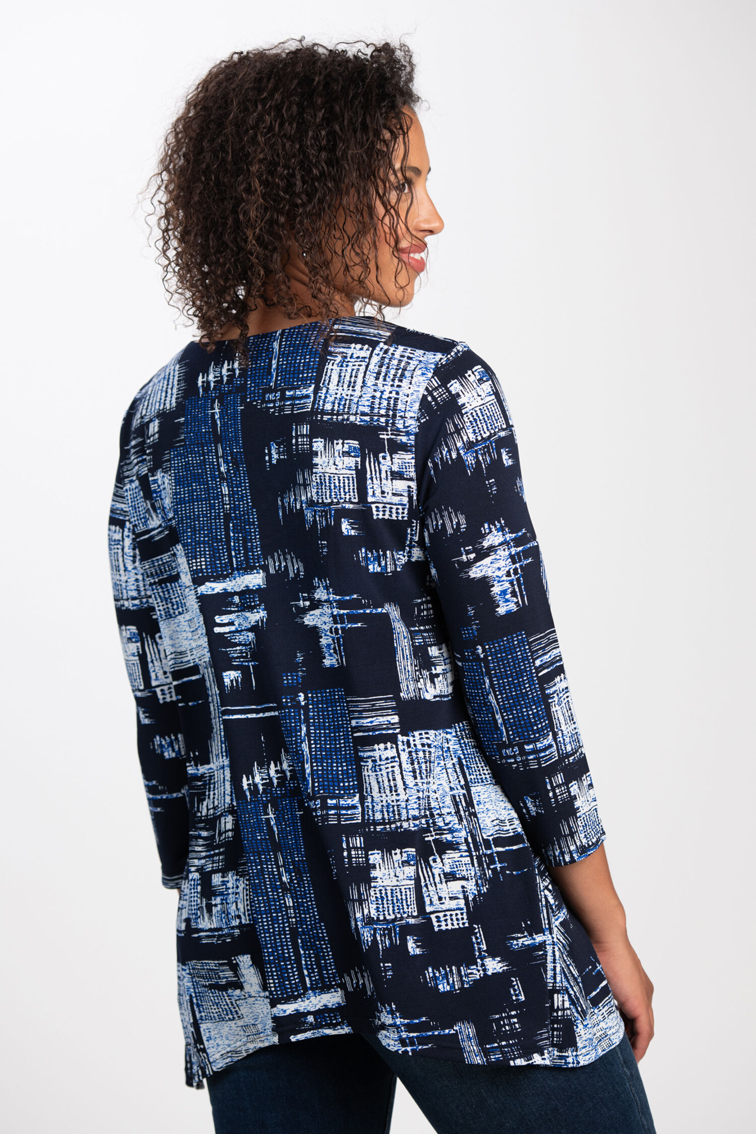 &frac34; Sleeve Crisscross Neck Top  Image 2