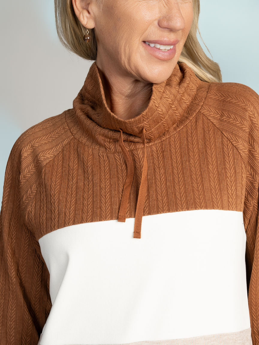 Colour Block Cowl Neck Top