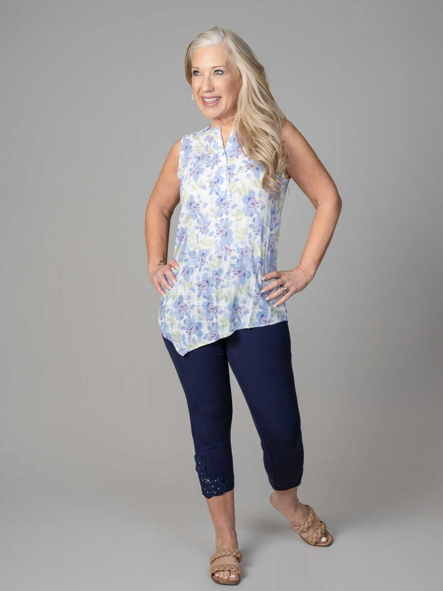 Sleeveless Asymmetrical Hem Top