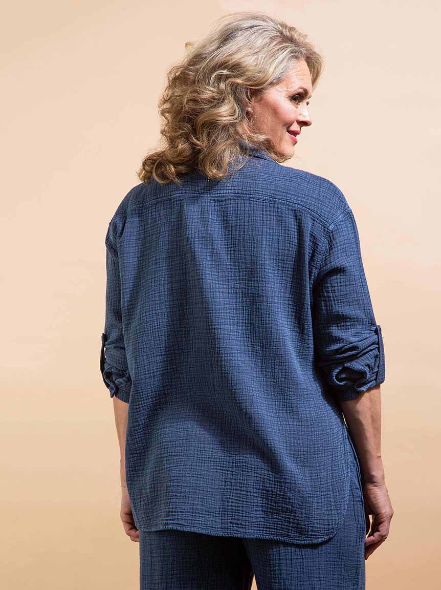 Long Sleeve Button-Up Gauze Shirt Image 4