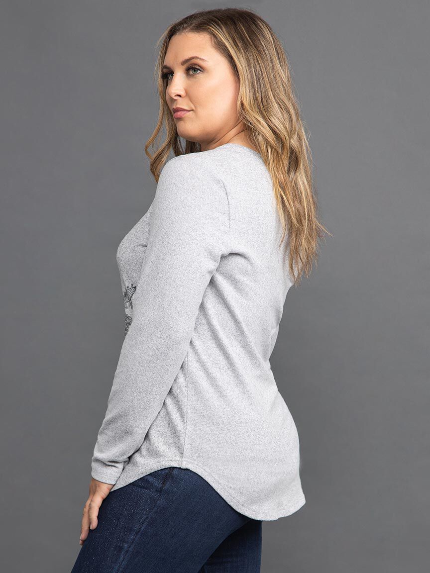 Long Sleeve Eiffel Tower Hotfix Top  Image 3