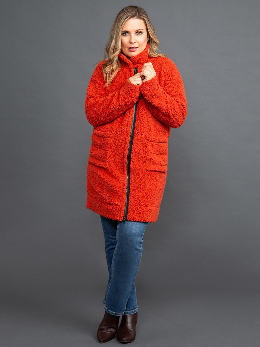 Longline Sherpa Zip-Up Jacket Image 1