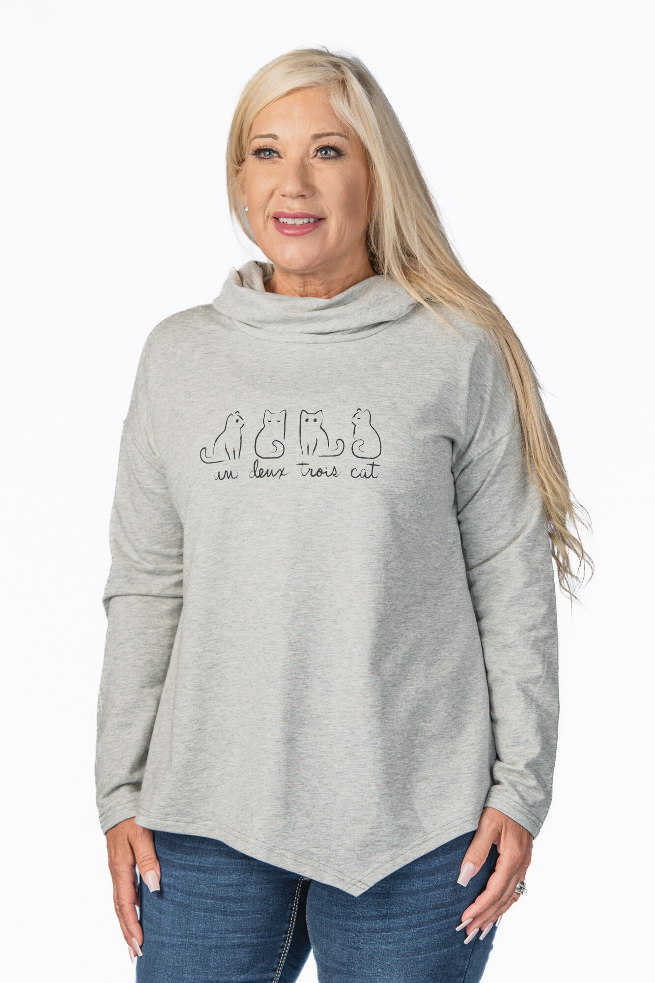 Four Cats Cowl Heathered Sweater Image 1