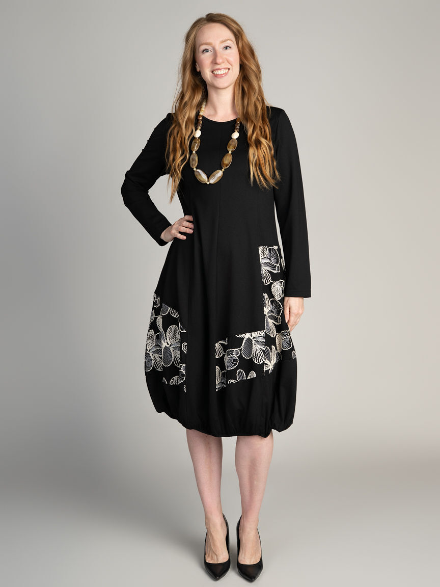 Knee Length Embroidered Dress