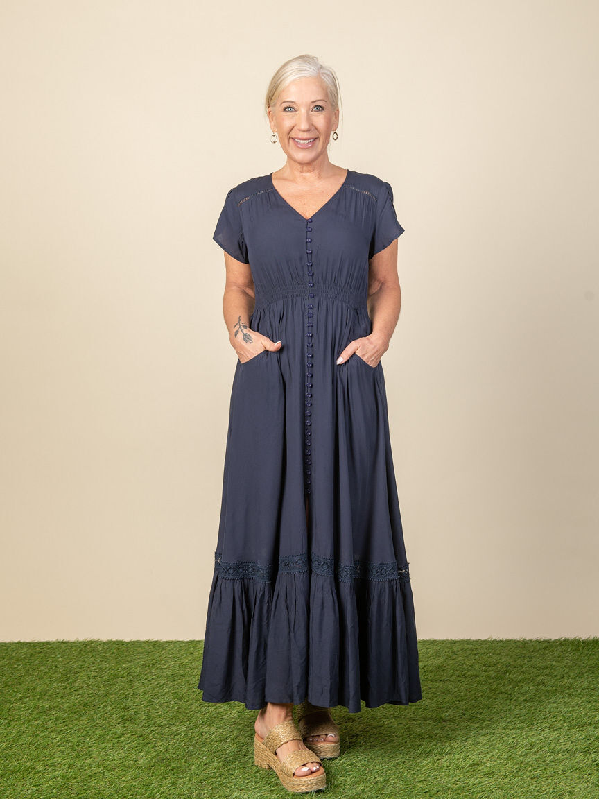 Short Sleeve Maxi Dress with Pockets Image 6