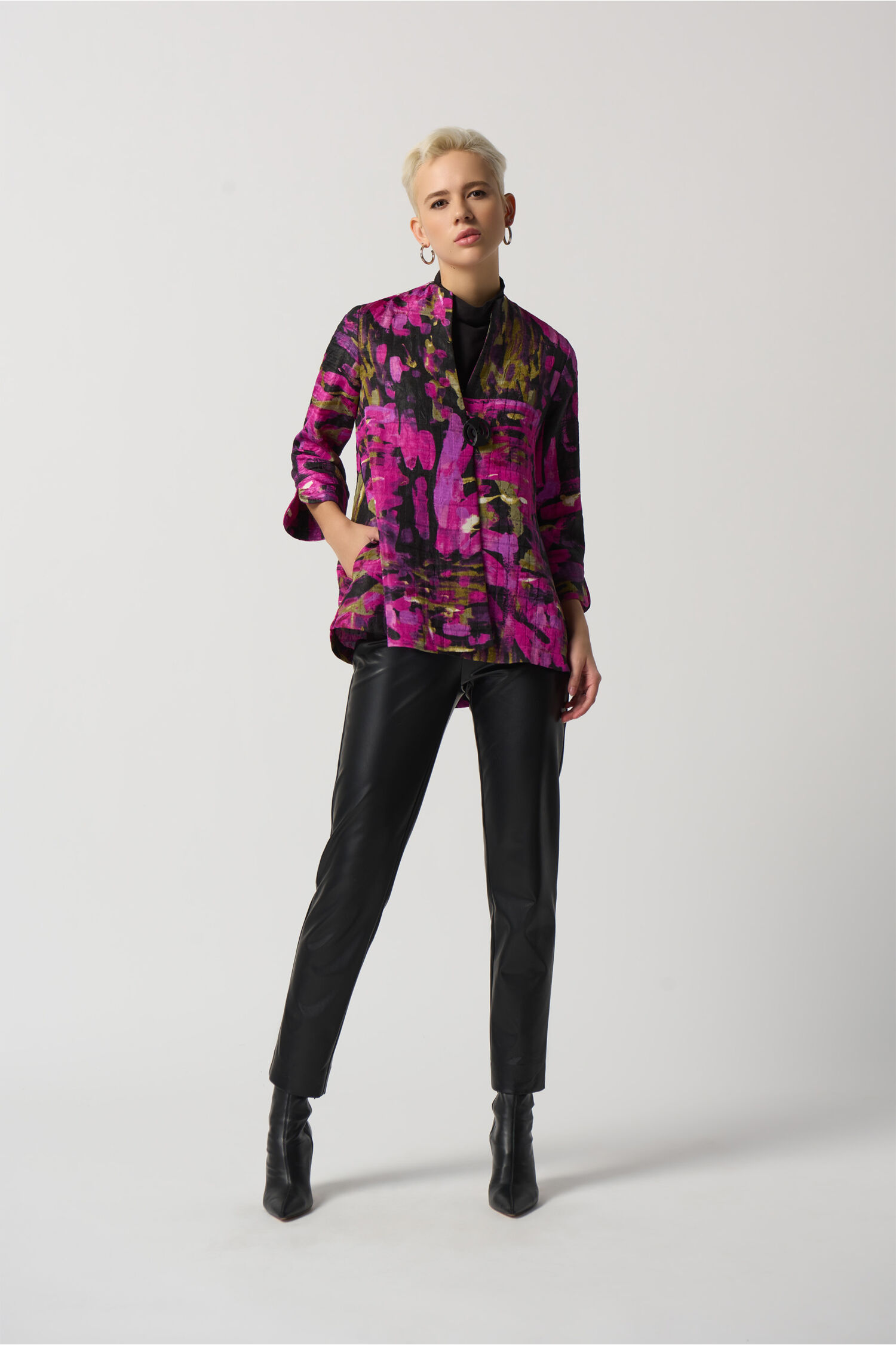Abstract Print Trapeze Jacket  Image 1