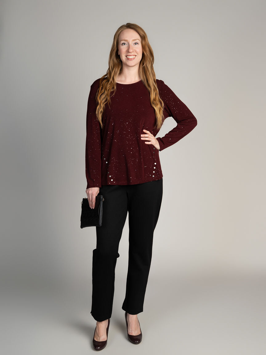 Long Sleeve Shimmer Top