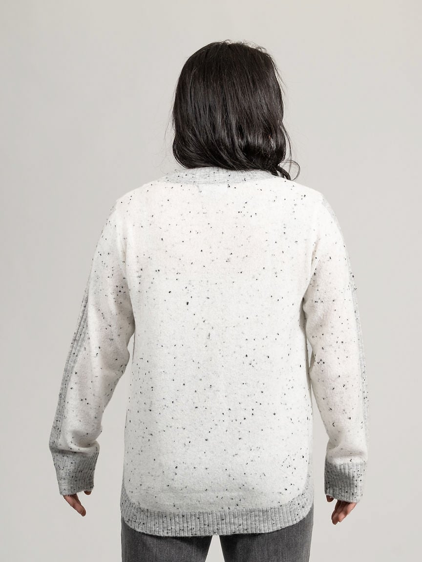 Long Sleeve Crew Neck Speckled Sweater