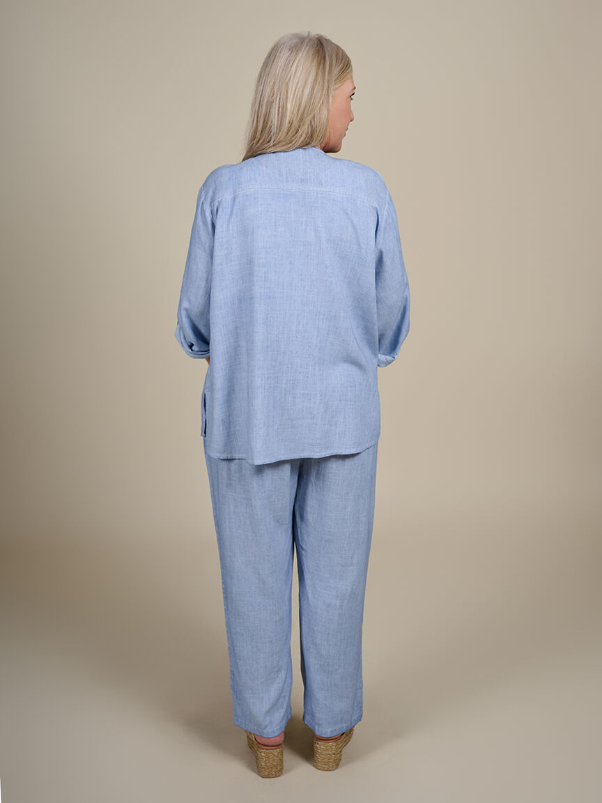 3/4 Sleeve Linen Blouse Image 2