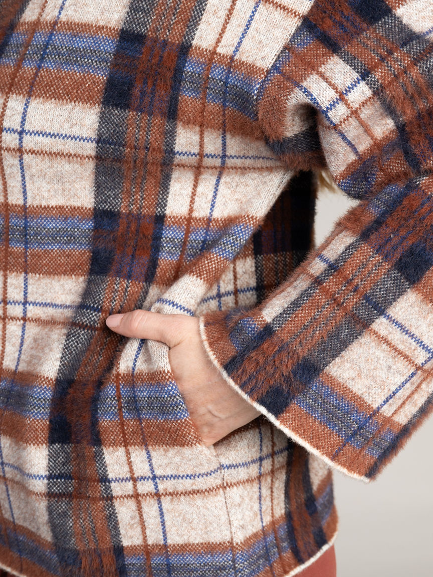 Soft Mock Neck Button Front Cardigan 