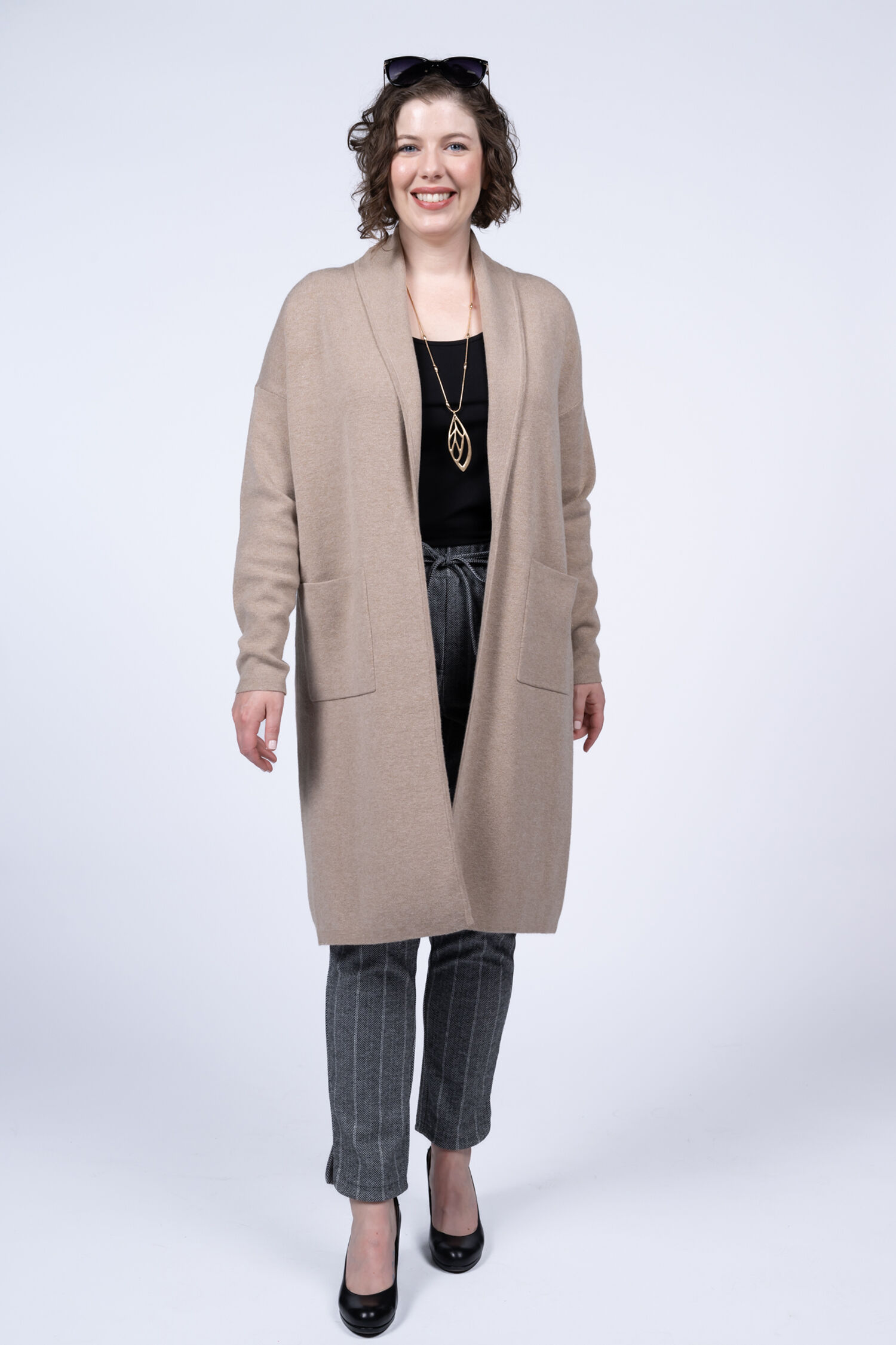 Open-Front Long Cardigan  Image 1