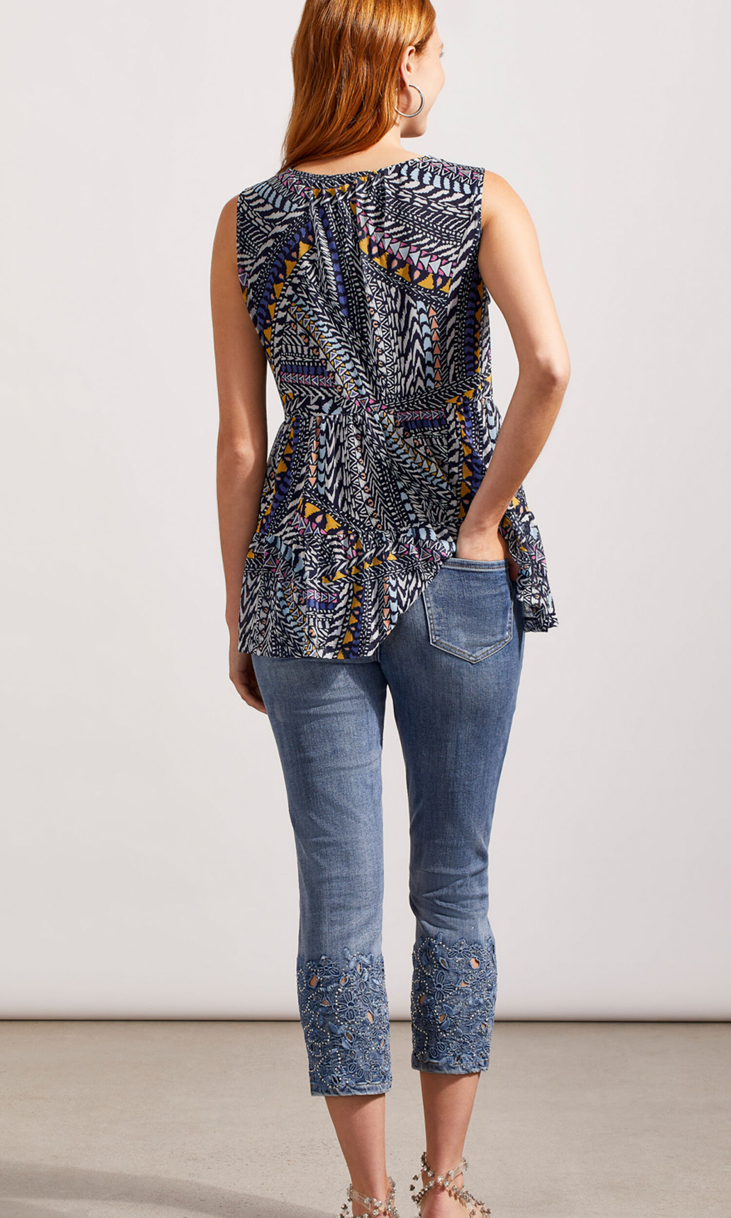 Embroidered Gem Capri  Image 2