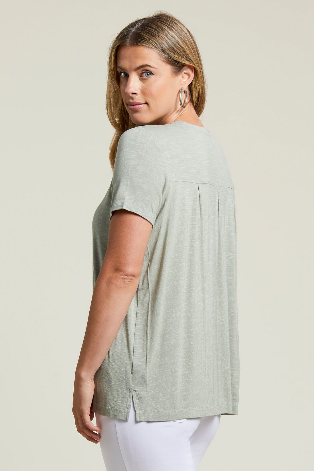 Slub Knit Short Sleeve Top Image 2