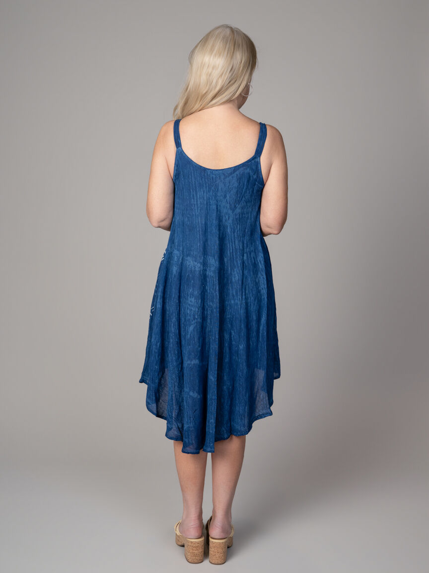 Spaghetti Strap Umbrella Midi Dress Image 2