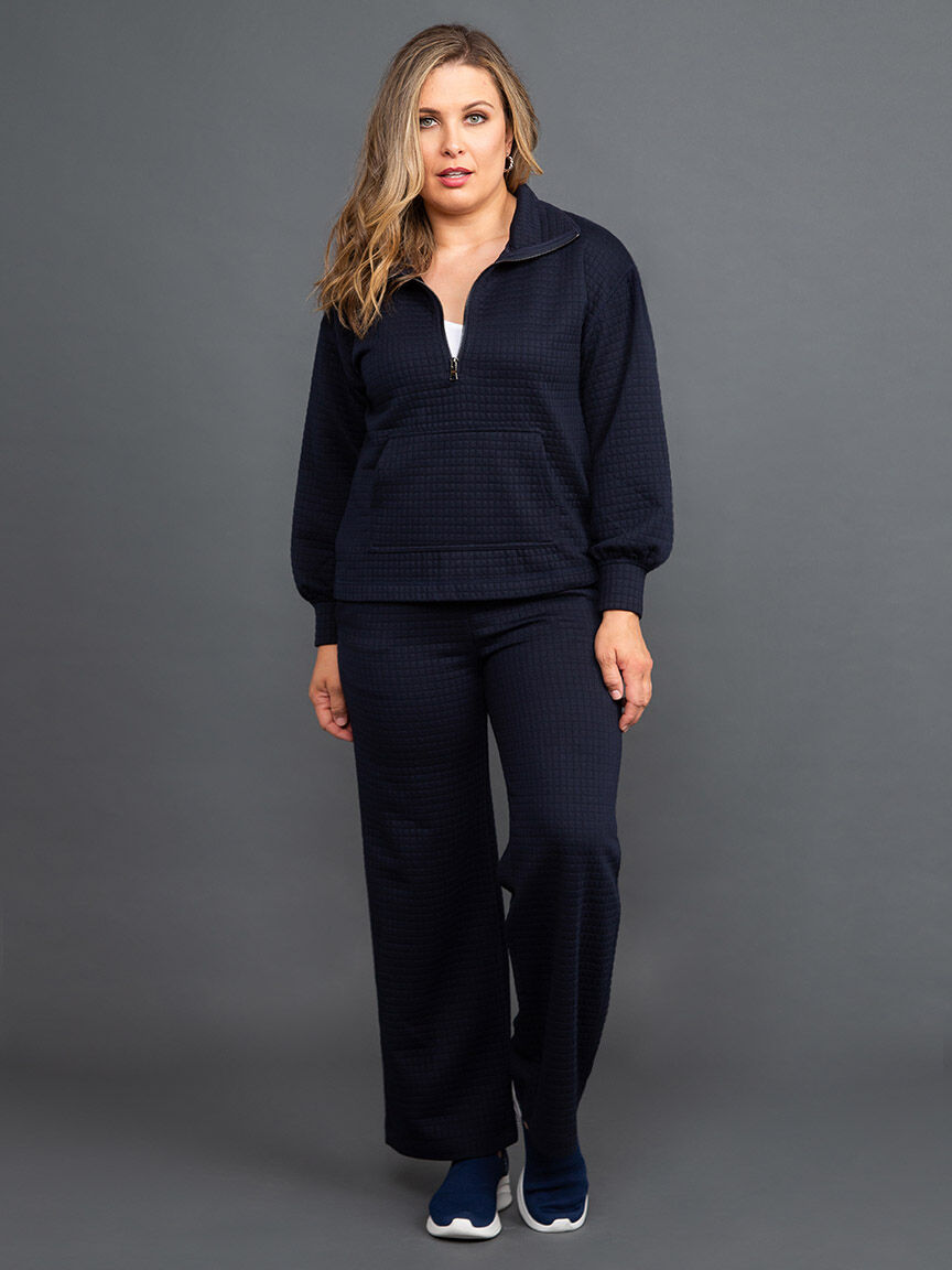 Wide Leg Quilted Pull-On Pant Image 1