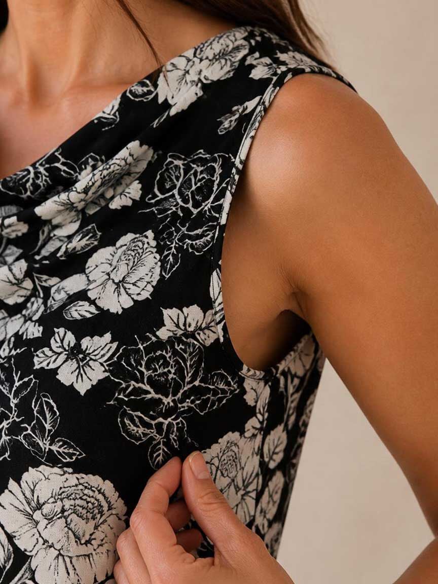 Sleeveless Cowl Neck Top