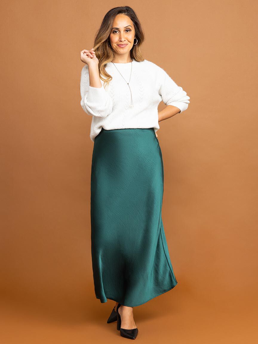 Satin Maxi Skirt Image 1