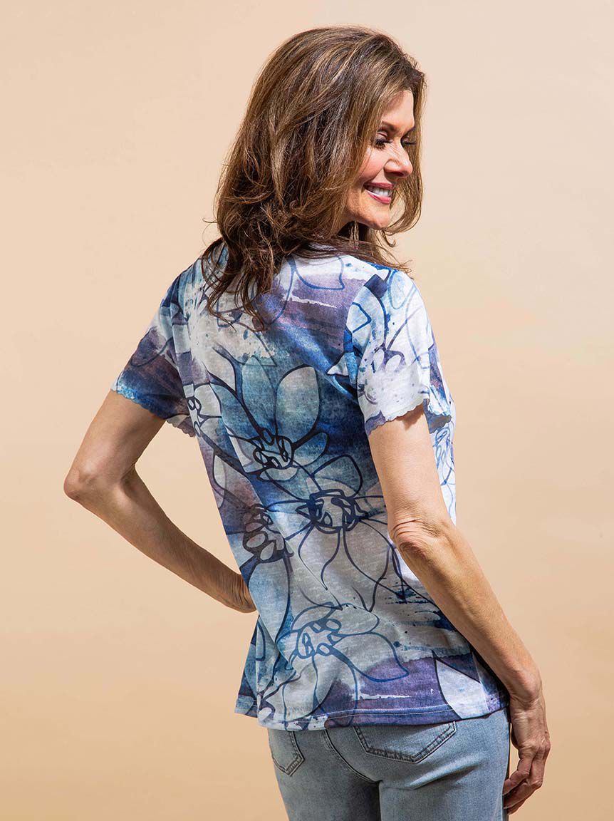 Lace Trim Short Sleeve Top Image 4