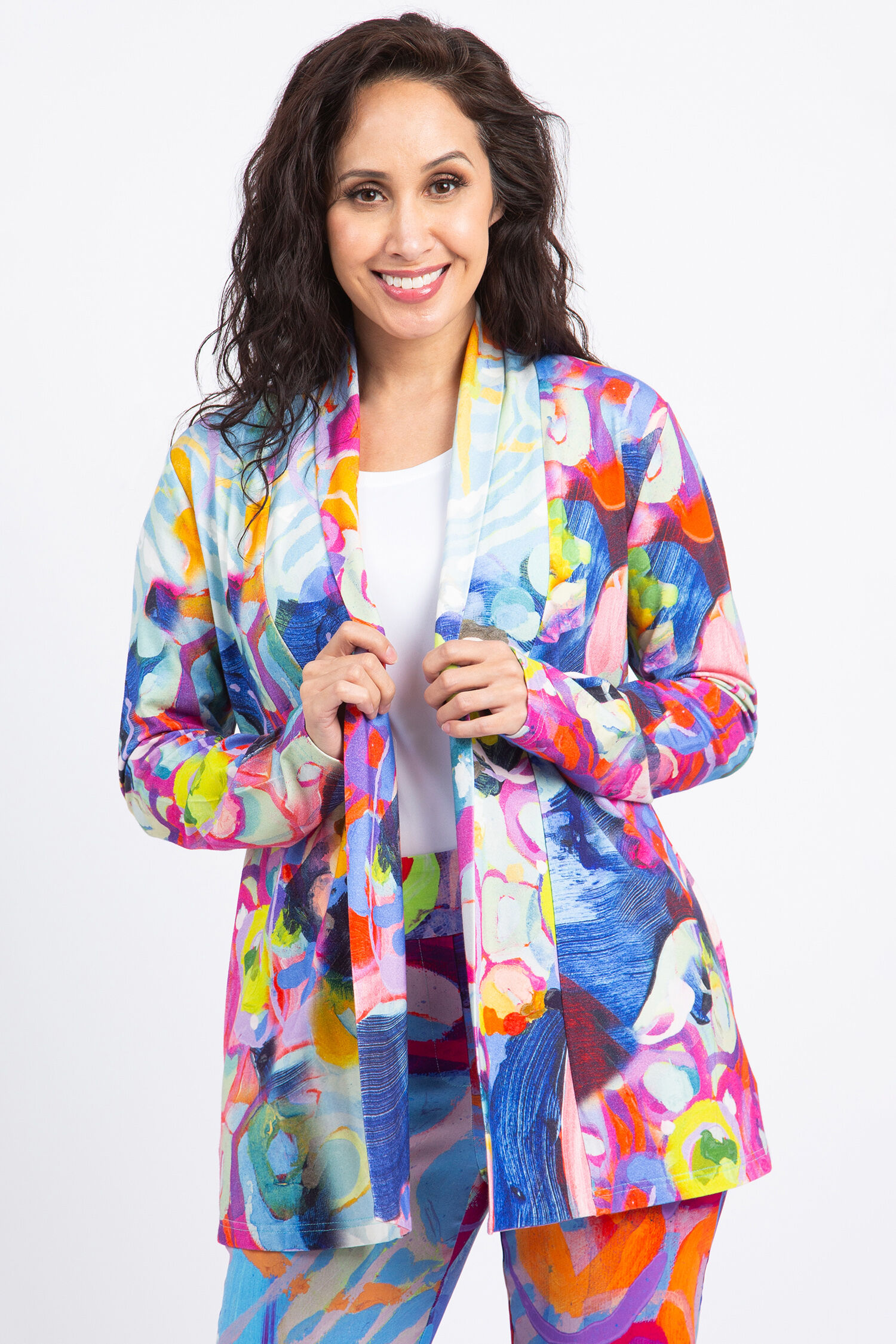 Abstract Art Bamboo Cardigan Image 1