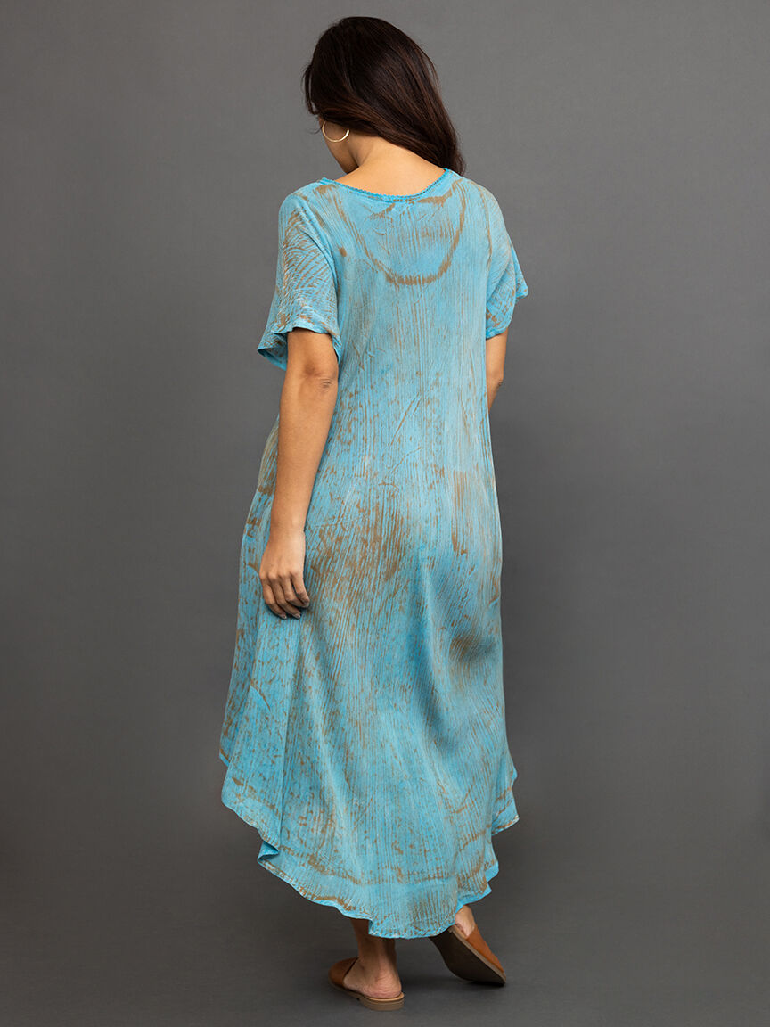 Tie Dye Shirt Sleeve Midi Dress  Image 3