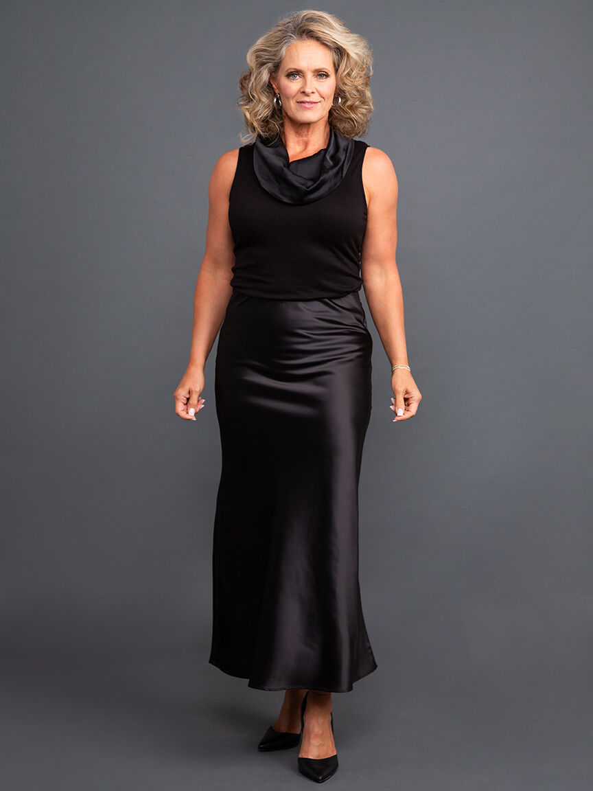 Satin Maxi Skirt Image 1