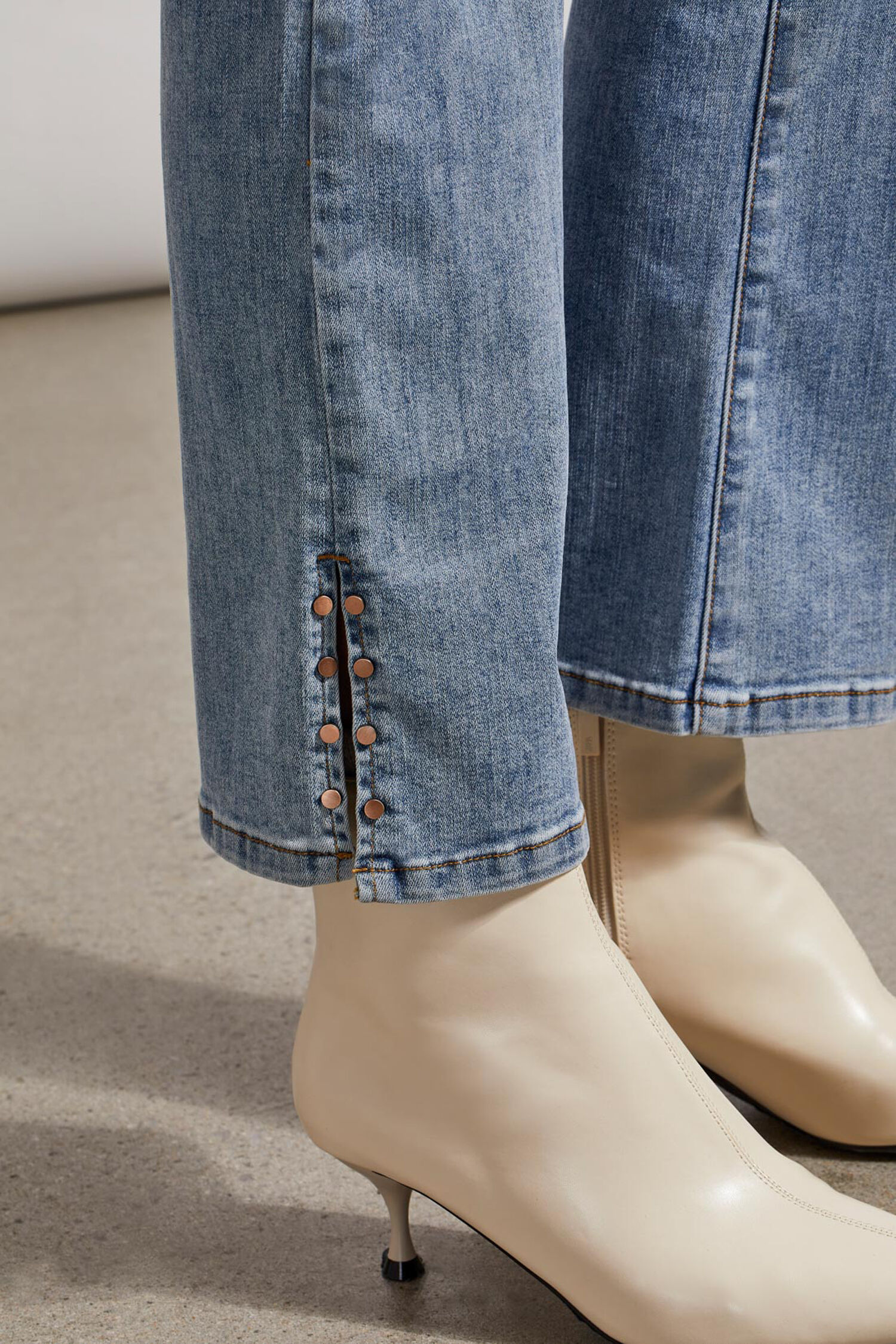Audrey Pull-On Bootcut Jeans w/ Snap Detail  Image 4