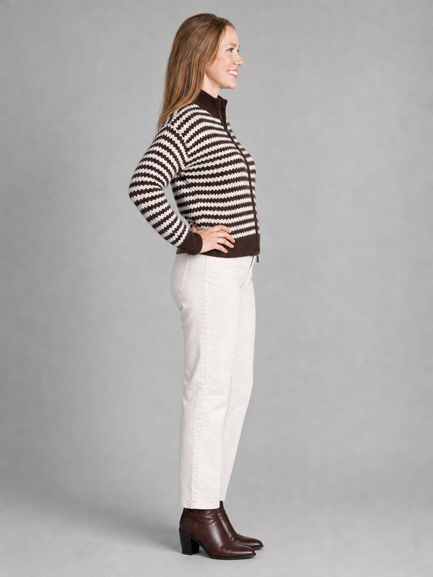Zip-Up Mock Neck Cardigan